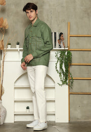 Green Linen Man Jacket