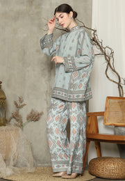 Pistachio Sumba HC neck Long Sleeve Pant Set