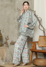 Pistachio Sumba HC neck Long Sleeve Pant Set