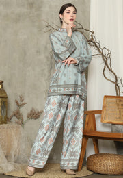 Pistachio Sumba HC neck Long Sleeve Pant Set