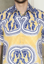 Yellow Abstract Batik Man Shirt