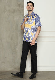 Yellow Abstract Batik Man Shirt