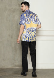 Yellow Abstract Batik Man Shirt