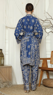 Blue Gold Tunic Bali Pants Set