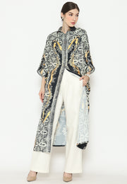 Black Batik Button Kaftan