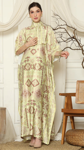 Lime Ikat Gold HC Short Sleeve Kaftan