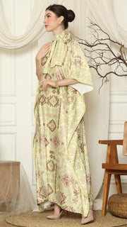 Lime Ikat Gold HC Short Sleeve Kaftan