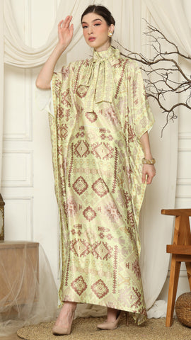 Lime Ikat Gold HC Short Sleeve Kaftan