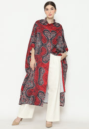 Red Batik Button Kaftan