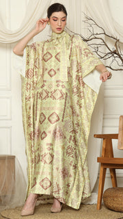 Lime Ikat Gold HC Short Sleeve Kaftan