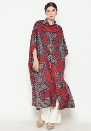 Red Batik Button Kaftan