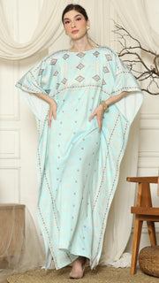 Aqua Sumba Ikat Short Kaftan