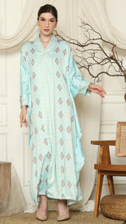 Aqua Sumba Ikat Long Kebaya Kaftan