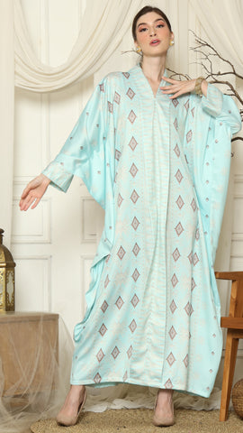 Aqua Sumba Ikat Long Kebaya Kaftan