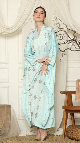 Aqua Sumba Ikat Long Kebaya Kaftan