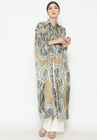 Olive Batik Button Kaftan