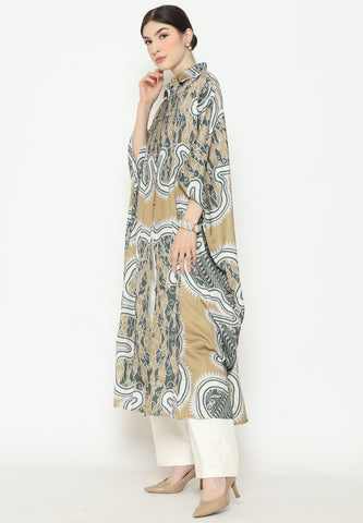 Olive Batik Button Kaftan