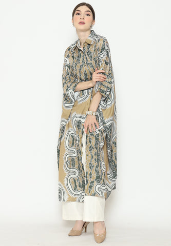 Olive Batik Button Kaftan