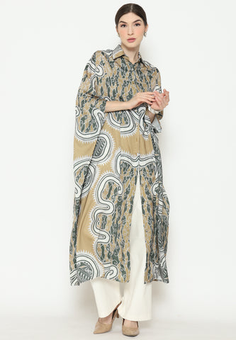 Olive Batik Button Kaftan