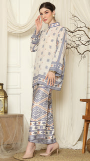 Ivory Ikat HC neck Sarung Set