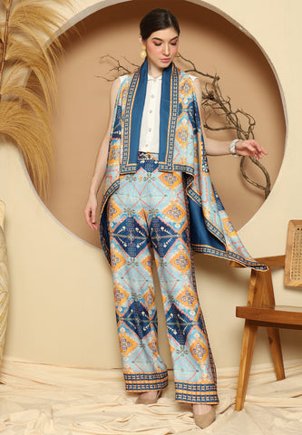 Blue Antique Vest Set