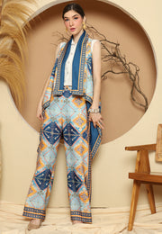 Blue Antique Vest Set