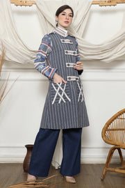 Blue Stripe Military Ikat Outer