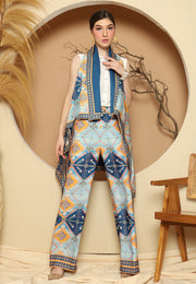 Blue Antique Vest Set