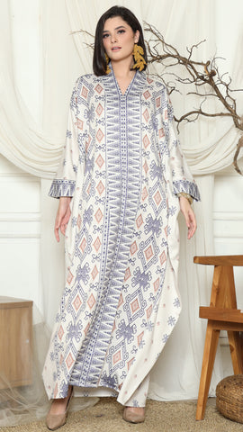 Ivory Sumba Ikat Long Kebaya Kaftan