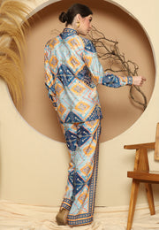 Blue Antique Pant Set