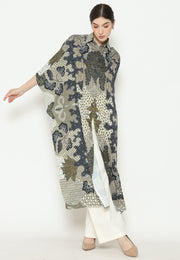 Green Batik Button Kaftan