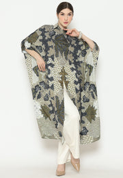 Green Batik Button Kaftan