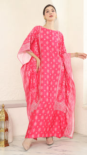 Pink Songket Short Kaftan