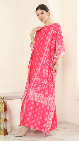 Pink Songket Short Kaftan