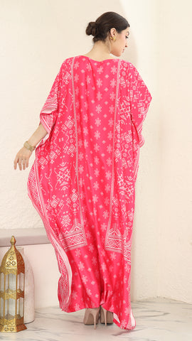 Pink Songket Short Kaftan