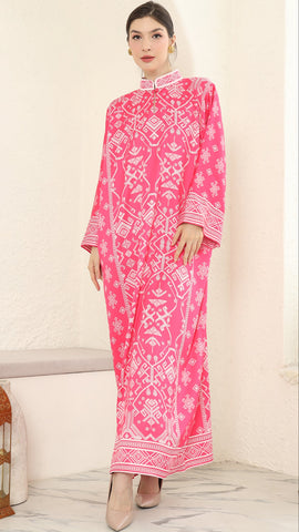 Pink Songket Long Dress