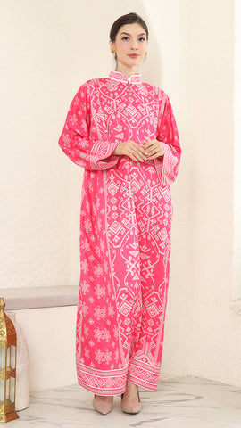 Pink Songket Long Dress