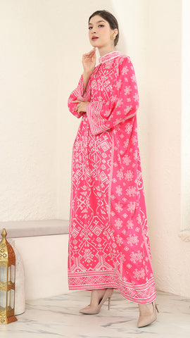 Pink Songket Long Dress