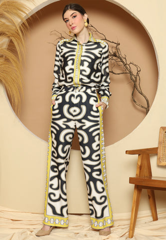 White Tribal Pant Set