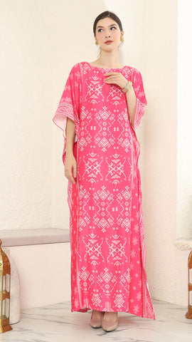 Pink Songket Short Kaftan