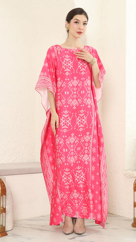 Pink Songket Short Kaftan