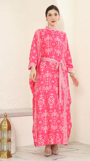 Pink Songket Long Kaftan