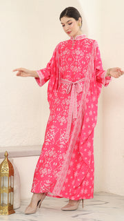 Pink Songket Long Kaftan