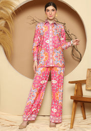 Pink Flower Pant Set