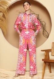 Pink Flower Pant Set