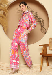 Pink Flower Pant Set