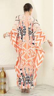 Coral Long Sleeve Kaftan