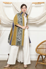 Mustard Handwoven Ikat Cape