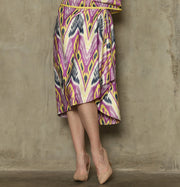 PURPLE IKAT DRAPE SKIRT