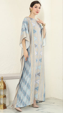 Blue Gold Songket Short Kaftan